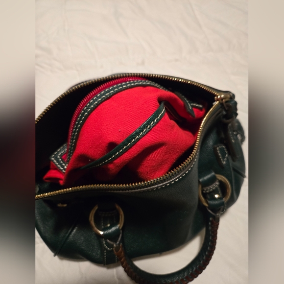 Dooney & Bourke Army Green Pebble Leather Satchel - Picture 11 of 11